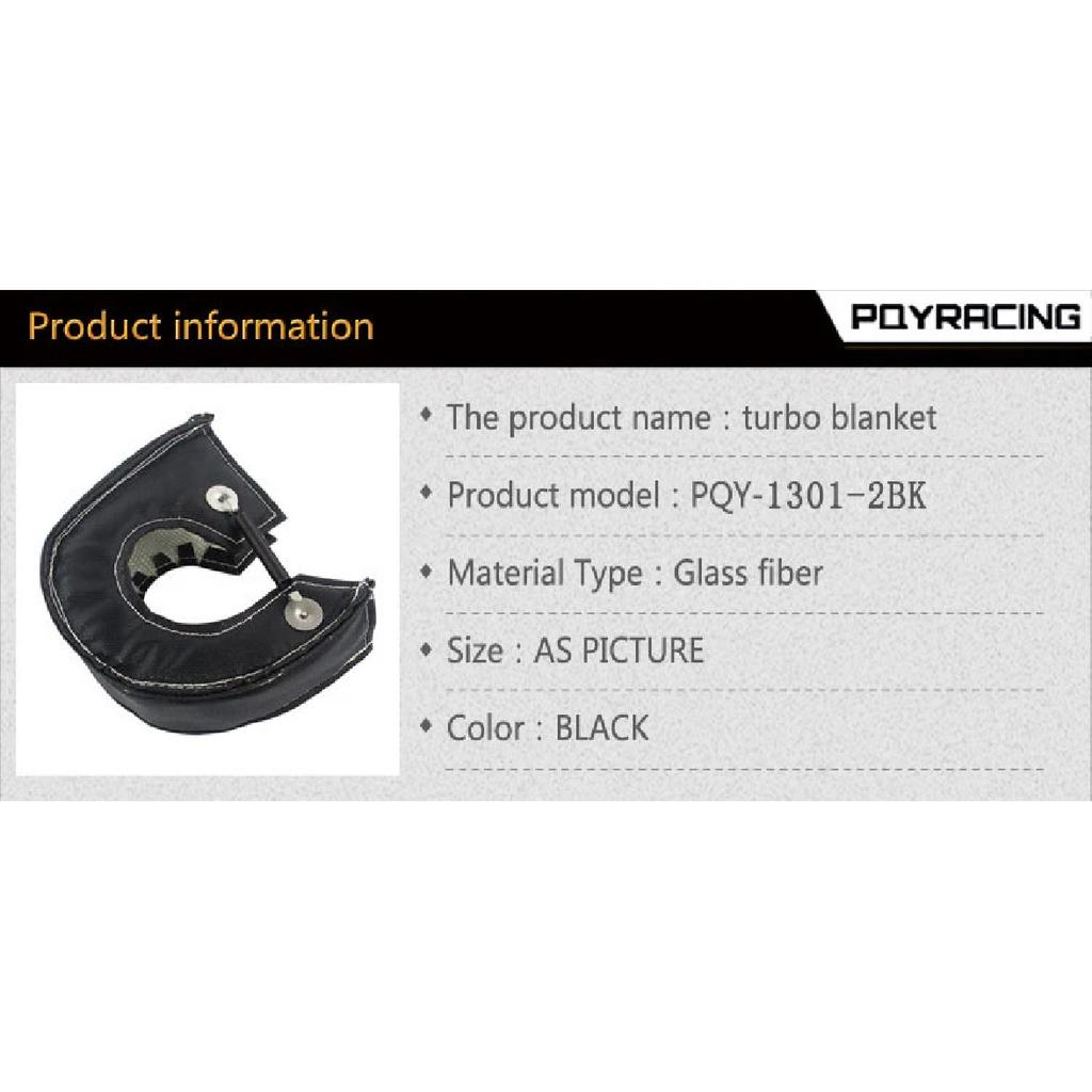 PQY - Turbo Heat Shield Turbocharger Blanket Cover For T2 T25 T28 GT28 GT30 GT35 For Most T3 Turbine Housing Turbo Charger