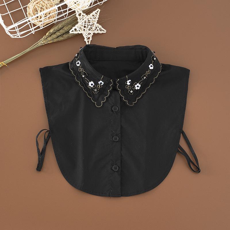 New Fake Collar Shirt Women White Lapel Ruffles Stand False Collar Woman Girls Detachable Collar Lace Removable Half Shirt