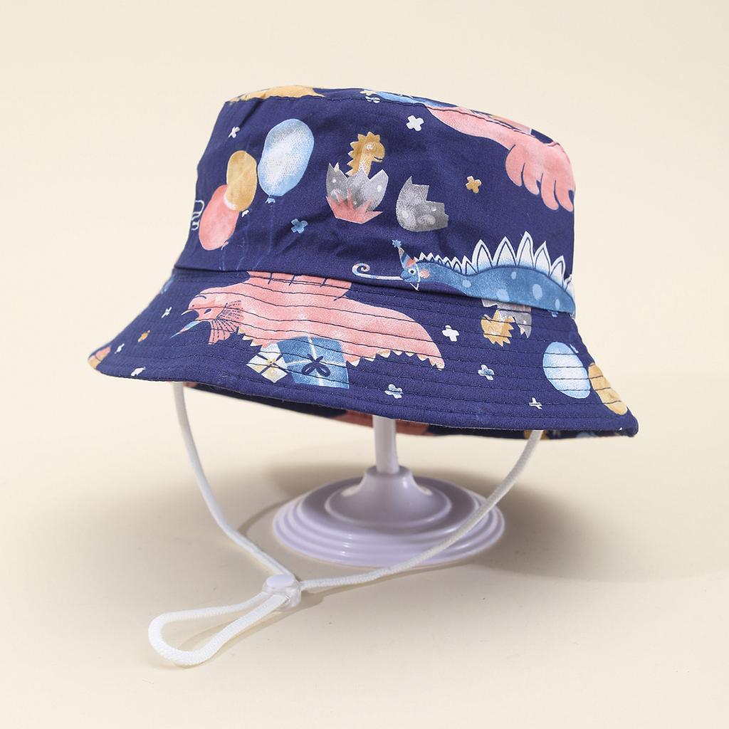 Children dinosaur boys and girls cute spring and summer outdoor sunscreen sunshade basin hat infant printed bucket hat