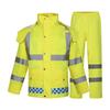 1 High Visibility Reflective Rain Suit Motorcycle Riders Adult Waterproof Oxford Fabric Patrol Jacket Pants Set Fluorescent