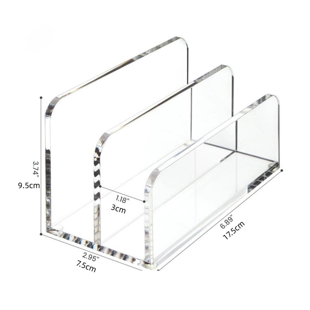 Acrylic Mail Sorter Transparent Mail File Organizer Clear Desktop Letter Holder  Desk Storage