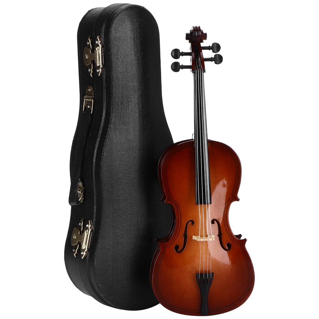 Mini Cello Model Ornament Bass Musical Instrument Wooden Decoration Delicate Gift