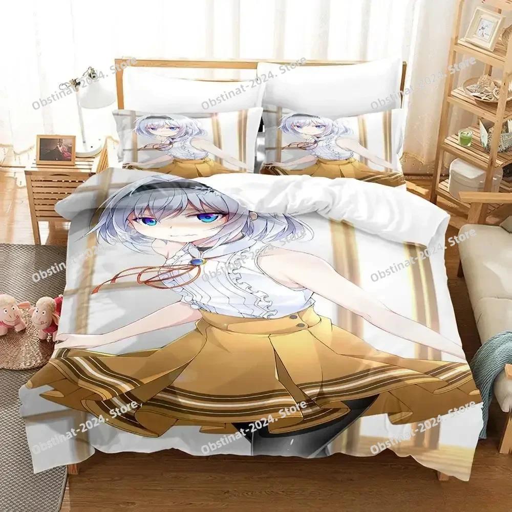 Kawaii Anime The Ryuo's Work Is Never Done Bedding Set Single Twin Full Queen King Size Bed Set Adult Kid Bedroom Duvetcover Set