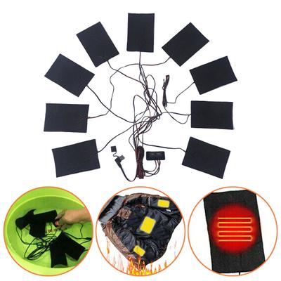 Heater Sheet Intelligent Dual Control Three Gear Switch Fast-Heating USB Charging Power Saving Heating Clothes Waterproof Carbon Fiber 9 In 1