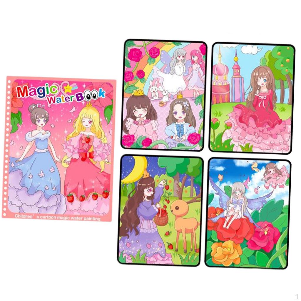 Adorable Water Painting Book, Arts Toy Colouring Book Reusable Drawing Tablet for Boys Girls