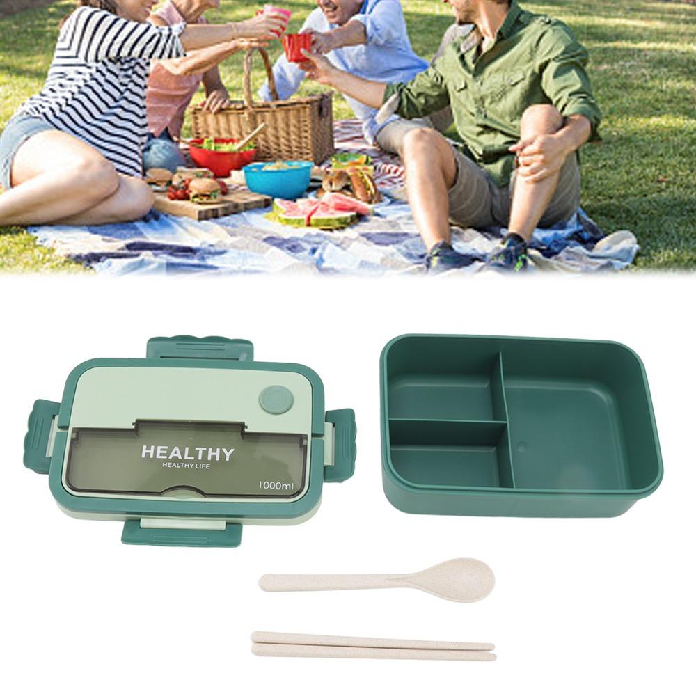 PP Lunch Storage Container 3 Compartment Thermal Lunch Box Portable Food Container  For Picnics