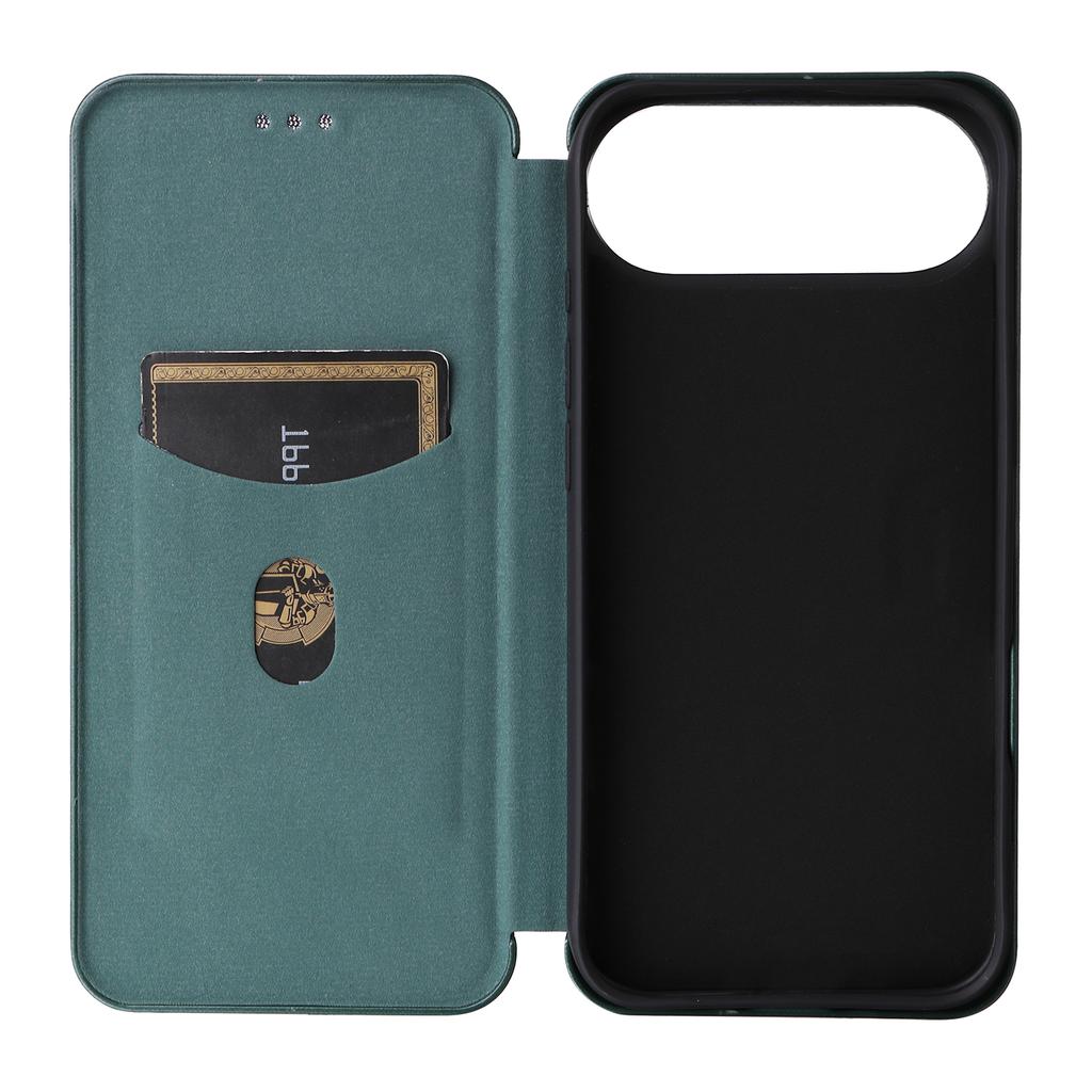 For iPhone 17 Air Case Carbon Fiber Texture Drop-Proof PU Leather Phone Cover