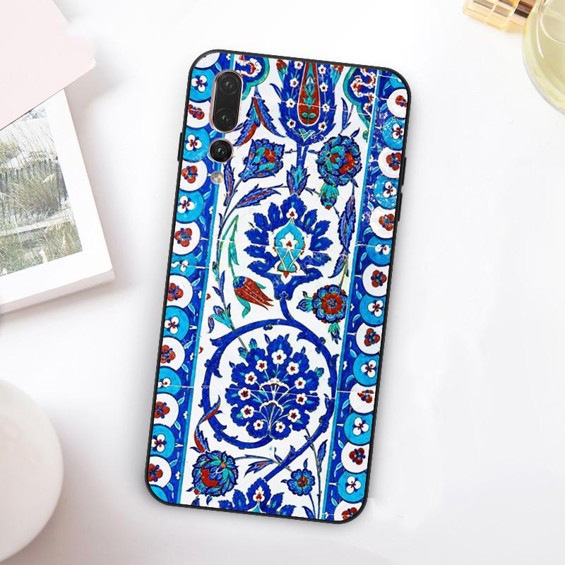 Ancient Floral Tiles For Huawei Nova Y73 Y72 Y90 Y70 Y60 Y91 Y61 12s 12i 11i 8i 9 10 SE P60 P30 Pro P40 Lite Case