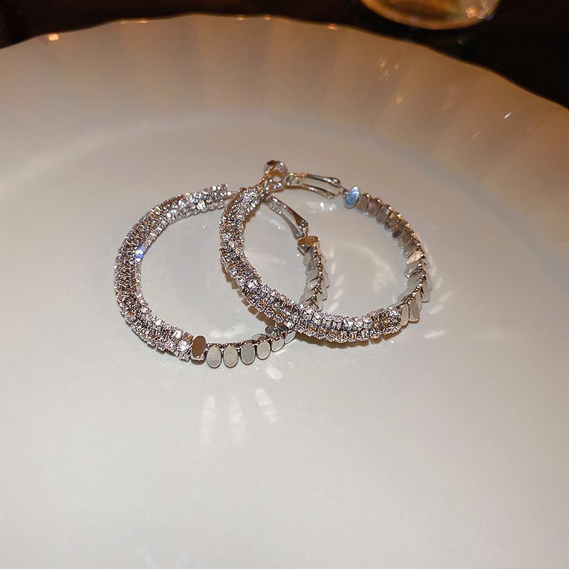 Silver Needle C-förmige Diamant Zirkon Ohrringe - Leichter Luxus Geometrisches Design für ein hochwertiges, einzigartiges Temperament.