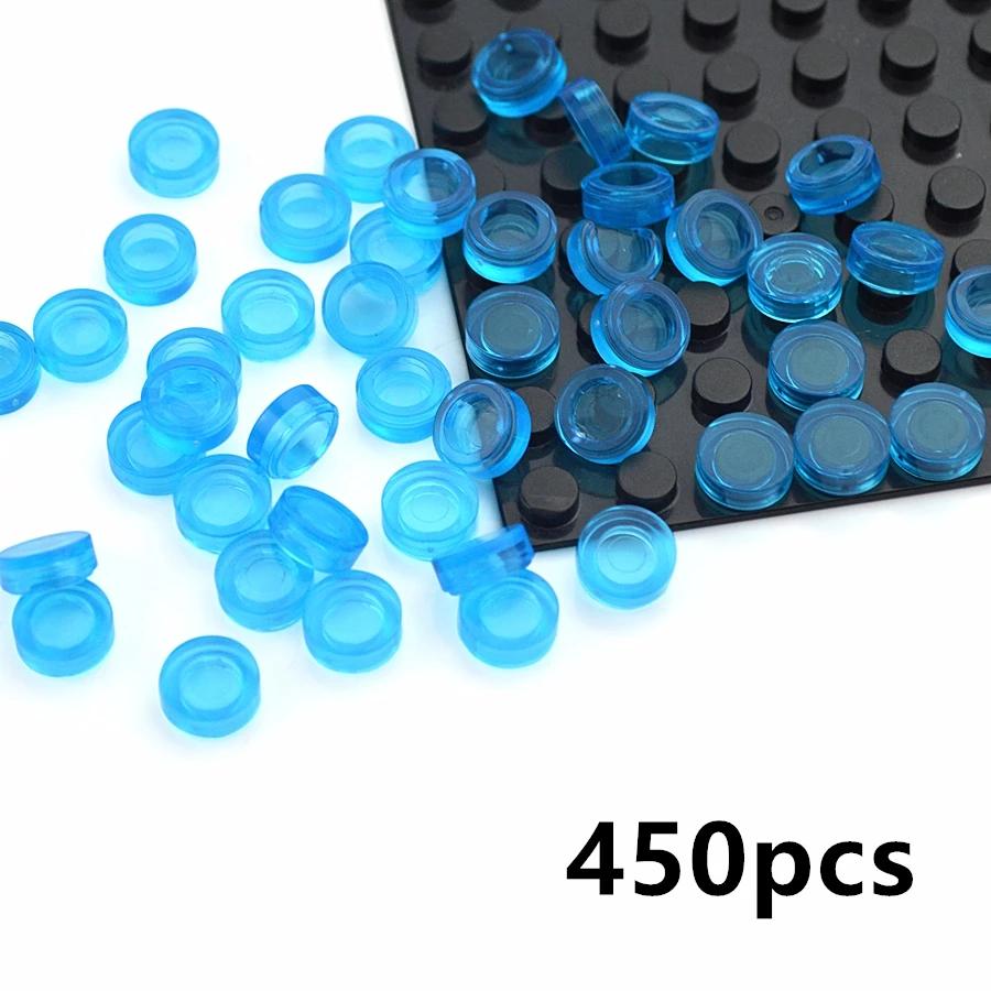 450pcs Smooth Round 1x1 Flat Studs Building Blocks Accessories 98138 Colorful Compatible with MOC Creative Toys