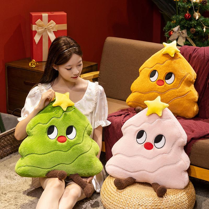 Christmas Tree Plush Pillow With Blanket For Holiday Home Decor
