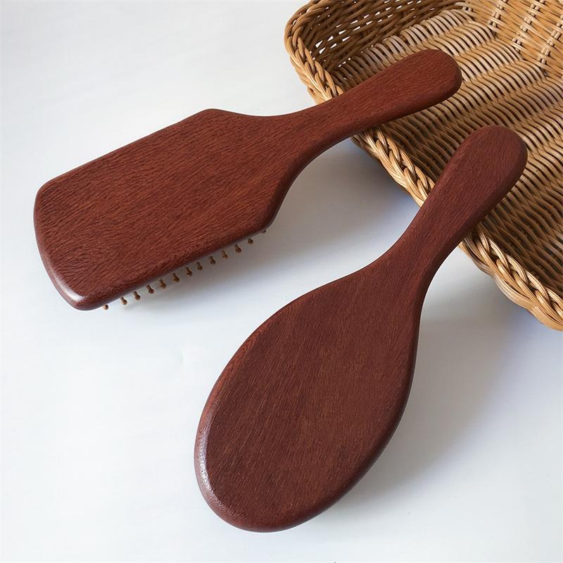 BEPAN Sandalwood Air Cushion Hair Brush Combs Anti-Static Detangling Hairbrush for Straight Curly Hair Wooden Hair Scalp Massage Combs