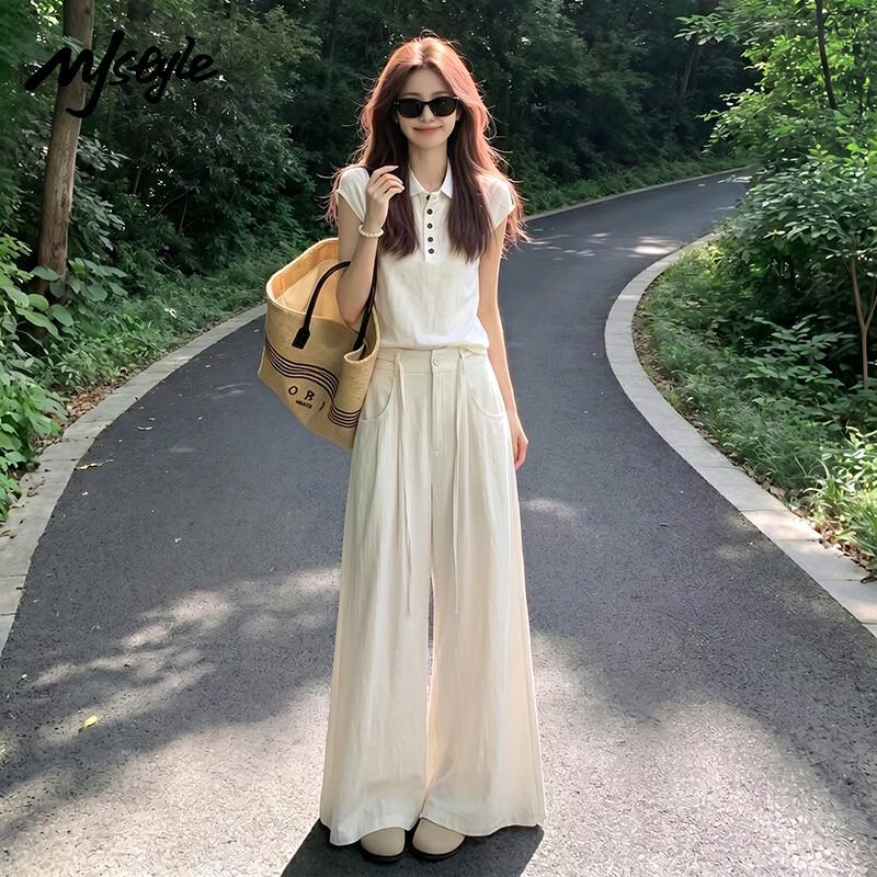 MJ STYLE Women s Loose Drape Wide-Leg Pants S