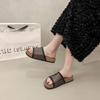Fashion Shoes Women Slippers Summer Platform Pantofle Fretwork Heels Slides Soft 2025 Flat Round Toe Slippers Women Summer Female Shoes