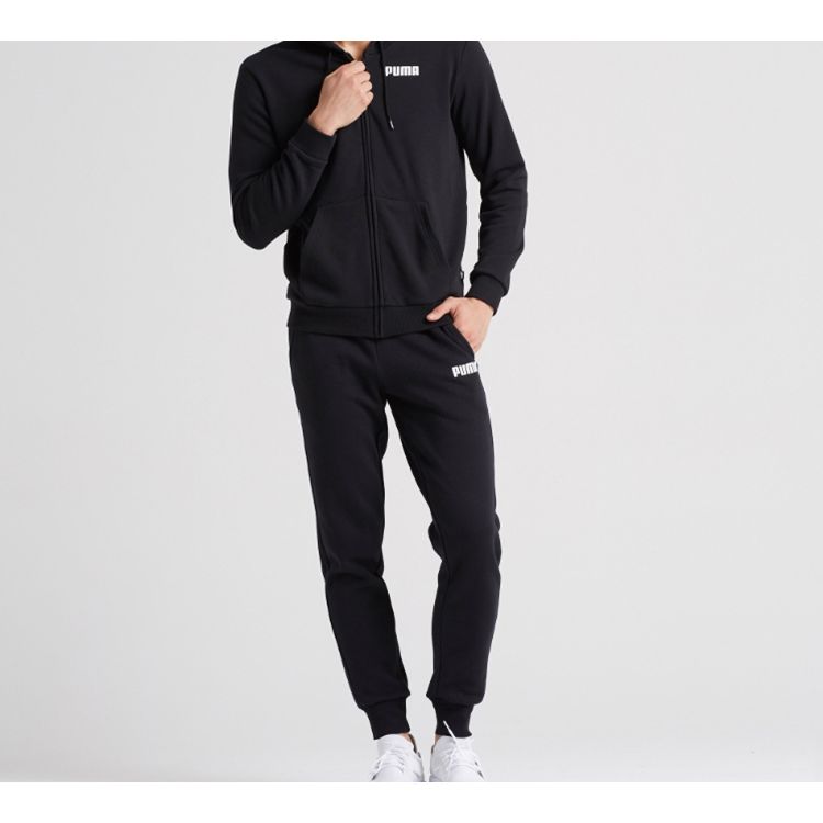 Puma Colorblock Logo Hoodie Casual Jacket Men Outerwear Black 855279-01