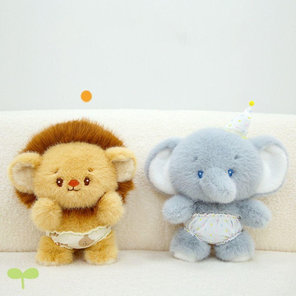 PP Cotton Soft Elephant Lion Plush Toy Fluffy Soothing Hug Pillow  Kids Gifts