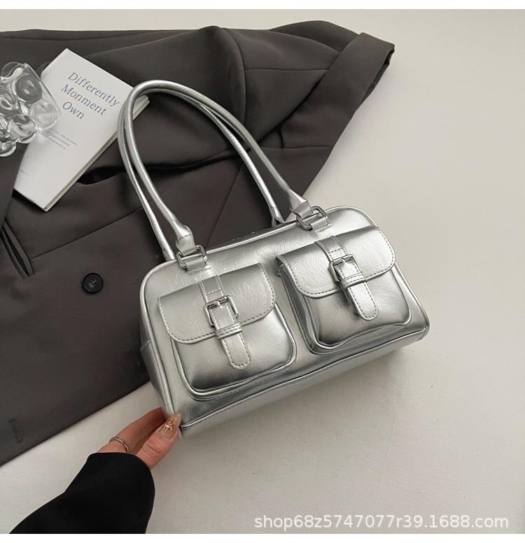 Niche Design Portable Bowling Underarm Bag Women's 2025 Spring New Large-capacity Fashion Shoulder Pillow Bag