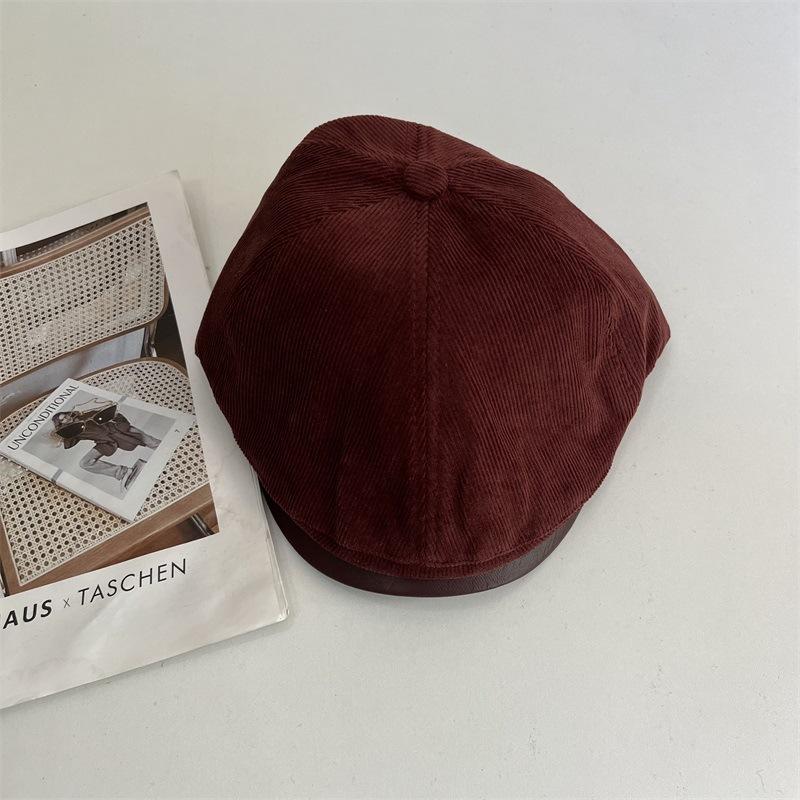 

Ретро старая кепка, модный берет, осенне-зимняя авангардная вельветовая теплая шапка M（56-58cm） бордовый