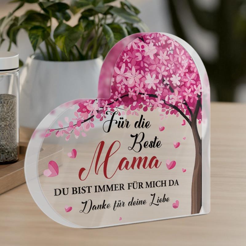 

2D Flat German Heart Shaped Acrylic Table Decor, Putuo Decor, Home Decor Plaque Hanging Wall Art Decorative Garden Decoration for Room Door Signs Hang 10*9.9CM