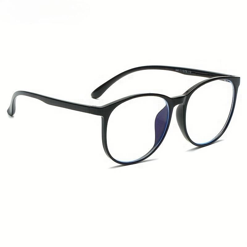 Unisex Round Frame Blue Light Blocking Spectacles Full Rim PC Material Eyeglasses with Case