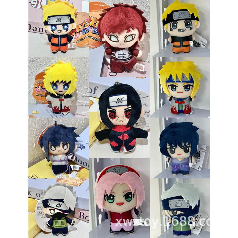 Naruto 10Cm Shippuden Anime Peripherals Plush Toy Keychain Naruto Cartoon Kakashi Gaara Cotton Doll Key RingBag Hanger Ornament