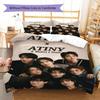 ATEEZ Pattern Bedding Quilt Set Quilt Cover Pillowcase Home Decoration Gift (1 * Duvet Cover + 2 * Pillowcase, Without Core)