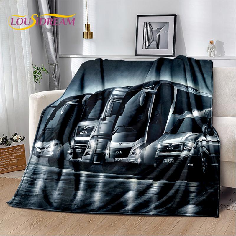 HD Man Truck Lorry 3D Printing Soft Flannel Blankets,Throw Blanket Comfortable Blanket for Picnic Beds Sofa Home Bedroom Gifts