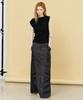 Nigaennikol Shirring Panel Long Skirt_Charcoal