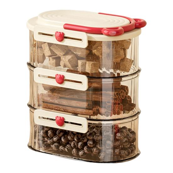 3/4/5 ks Uzavřená sklenice Stohovatelná sada úložných boxů na koření Kompaktní design Průhledné nádoby na koření Organizér do zásuvky na koření