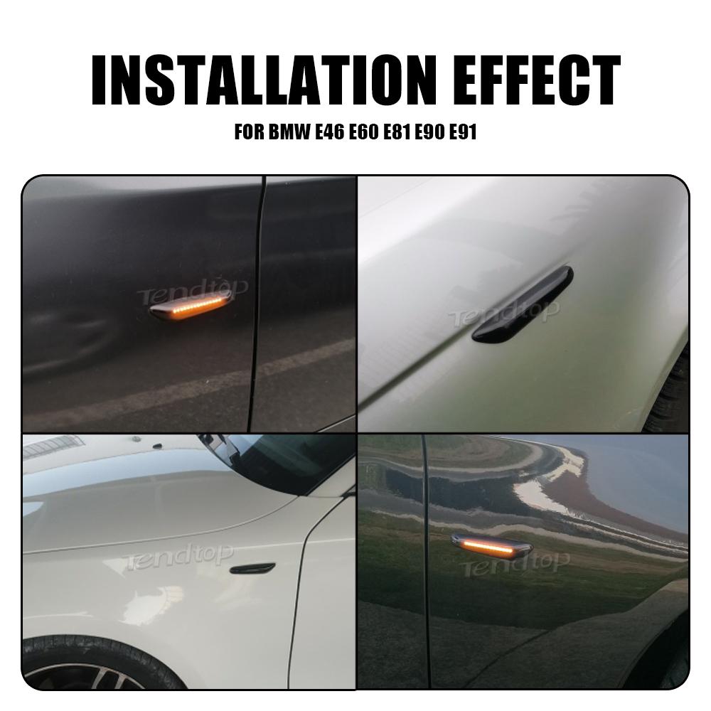 Sequential LED Flashing Dynamic Turn Signal Side Marker Light For BMW E60 E61 E87 E90 E91 E92 E93 E81 E82 E88 E46 X3 E83 X1 E84