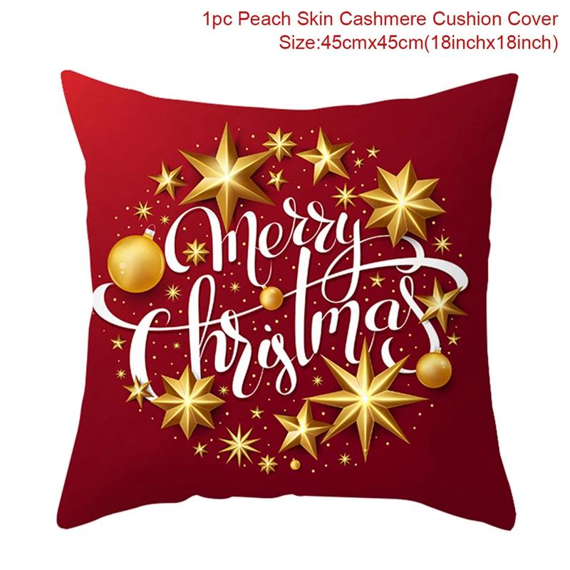 Christmas Cushion Cover Merry Christmas Decorations for Home 2026 Christmas Ornament Navidad Noel Xmas Gifts Happy New Year 2026