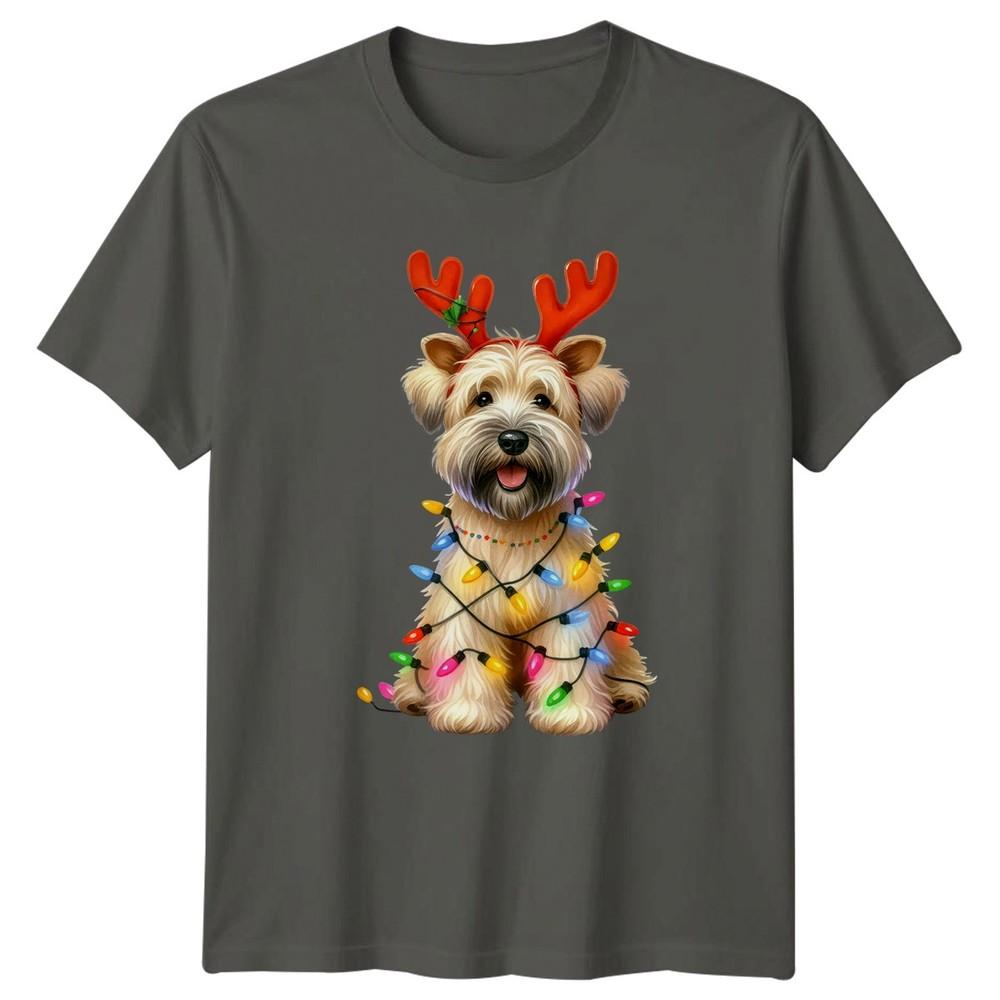 Festive Dog Reindeer Antlers Christmas Holiday Unisexs TShirt Unisexs Tee Graphic S