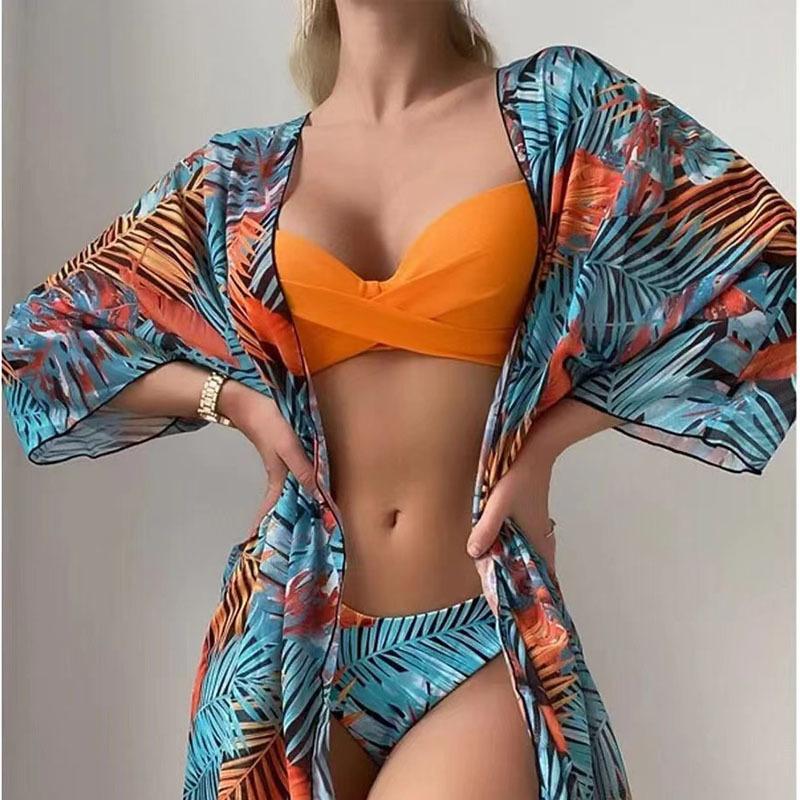 

New swimsuit three-piece outer cover women s bikini split swimsuit women s XL