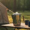 Caffettiera in Acciaio Inossidabile 1500 Ml Coperchio in Vetro 9 Tazze Utensili da Cucina