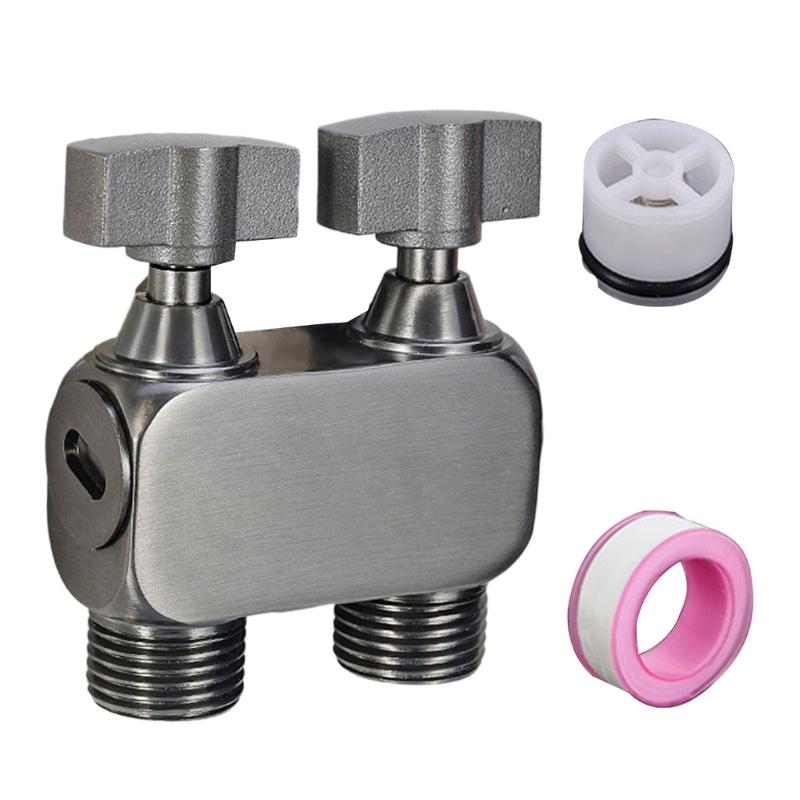 

Double Control Brass Manual Bidet Sprayer Set for Cleansing Toilet Installation Adapter for Washing Hose Connection