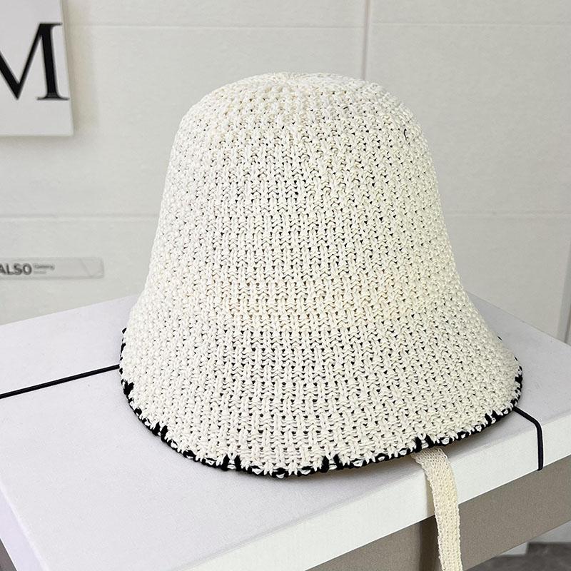 Hollow Thin Bucket Hat Women's Spring Summer Sunscreen Sunshade Basin Hat Fashion Show Small Face Breathable Bucket Hat