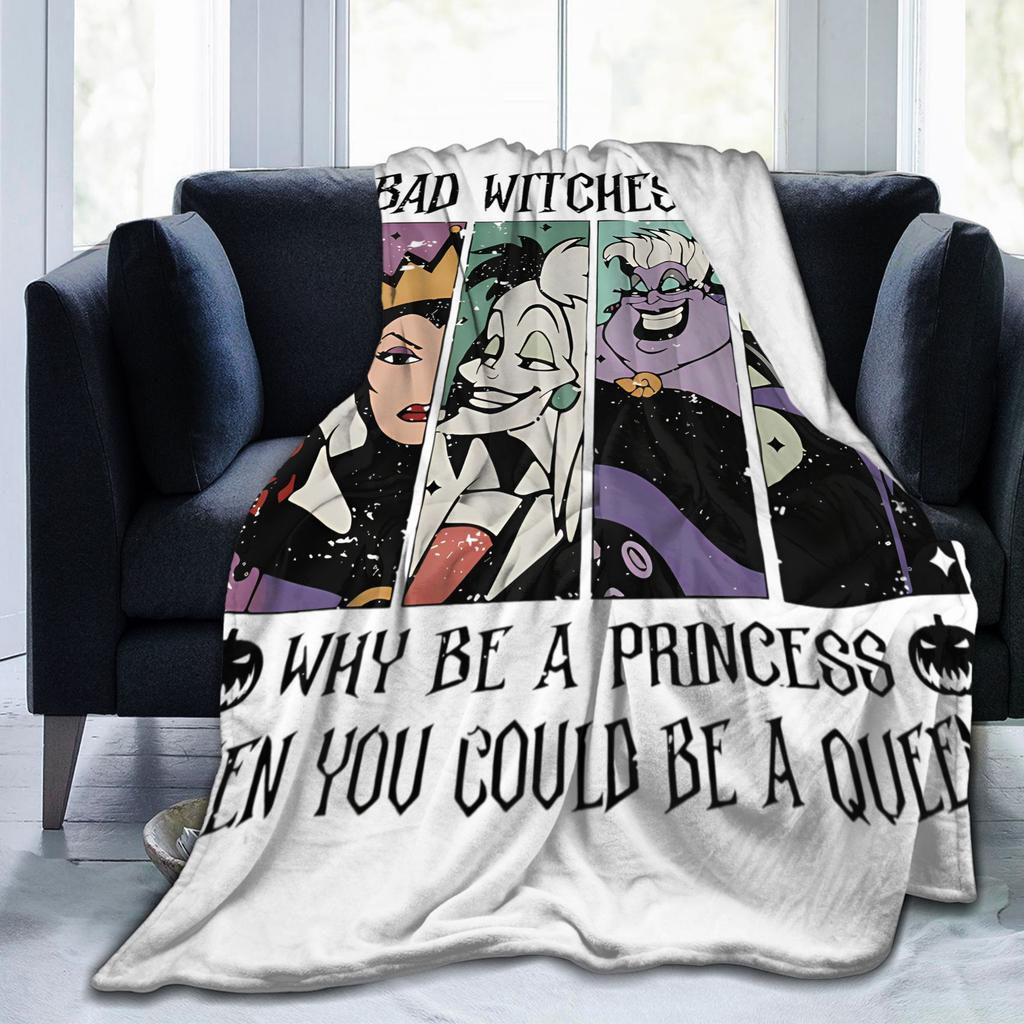 Villains Bad Witches Club Coperta Copriletto Pile Corallo Regina Cattiva Ursula Malefica Coperte Morbide Ultra Morbide Tappeto per Divano Pezzo