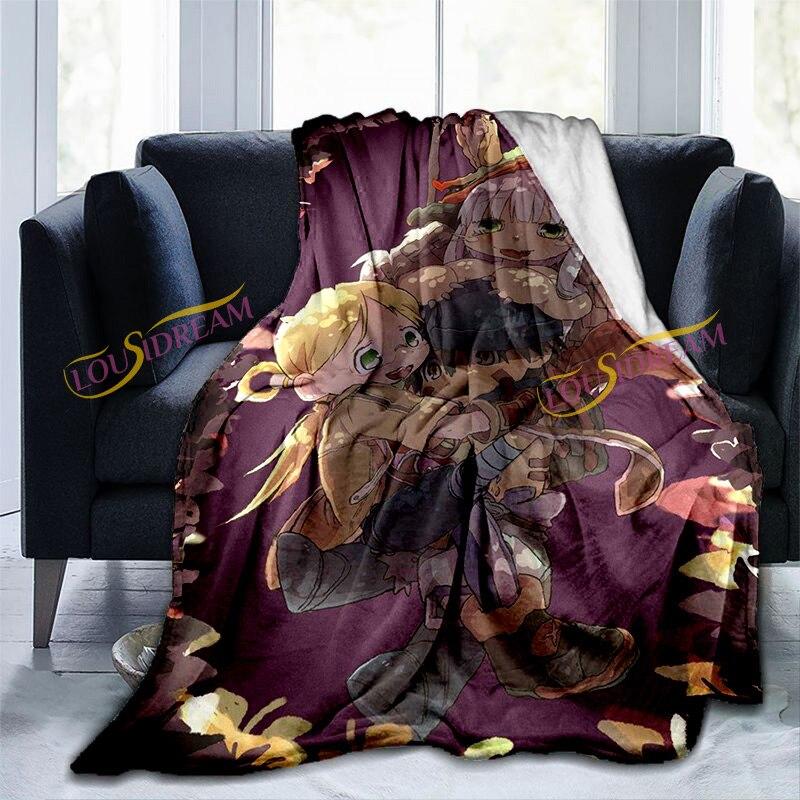 Anime feito no abismo impressão lance cobertores bebê quente sofá cama sala de estar durável decoração para casa cobertor de flanela para adultos e crianças