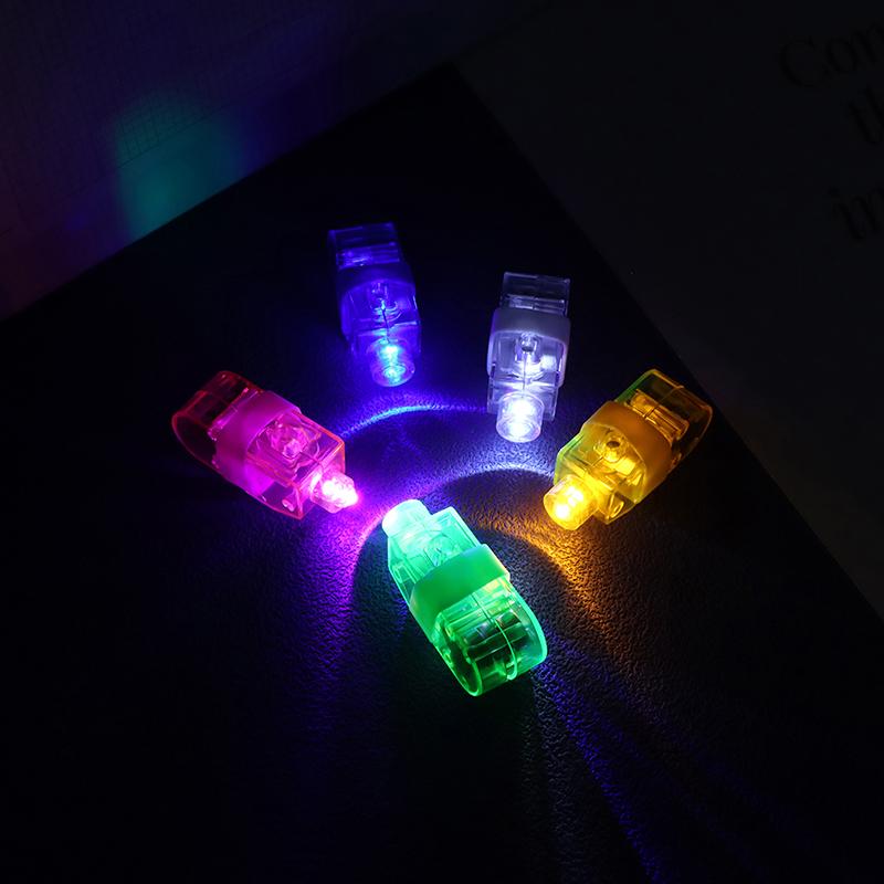 10Pcs Color Luminous Led Finger Lights Glow In The Dark Finger Flashlights Toys For Kids Birthday Rave Party Supplies