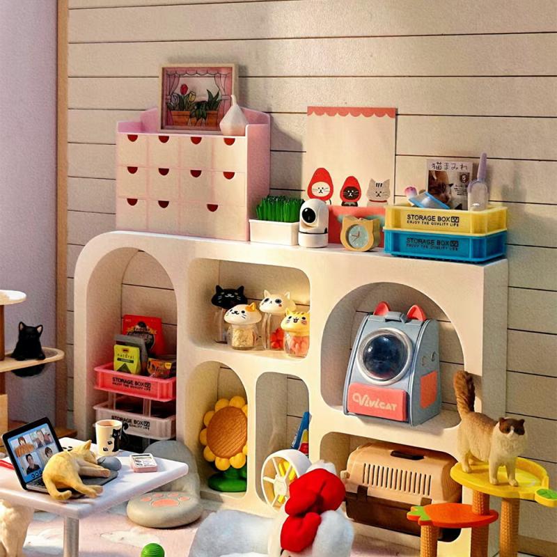1 Piece Doll Accessories Toys  1/6 1/12 Dollhouse Miniature Furniture Storage Box Rack Model