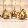20 Luminous Painted Wooden Ornaments: Christmas Scene Pendants & Decorations