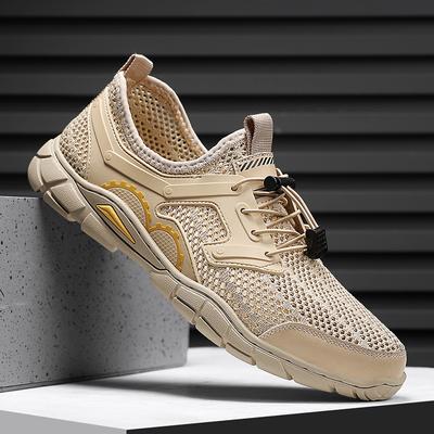 Summer Mens Mesh Sports Shoes Fashion Mountaineering Sneakers Breathable Lightweight Anti Slip Shoes Outdoor Travel Casual Shoes