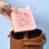 Portable Breakfast Box Silicone Sandwich Holder Lunch Box, Microwave Safe Food Container for Bread Keeper Work Toast, Leak-Proof Bento School,