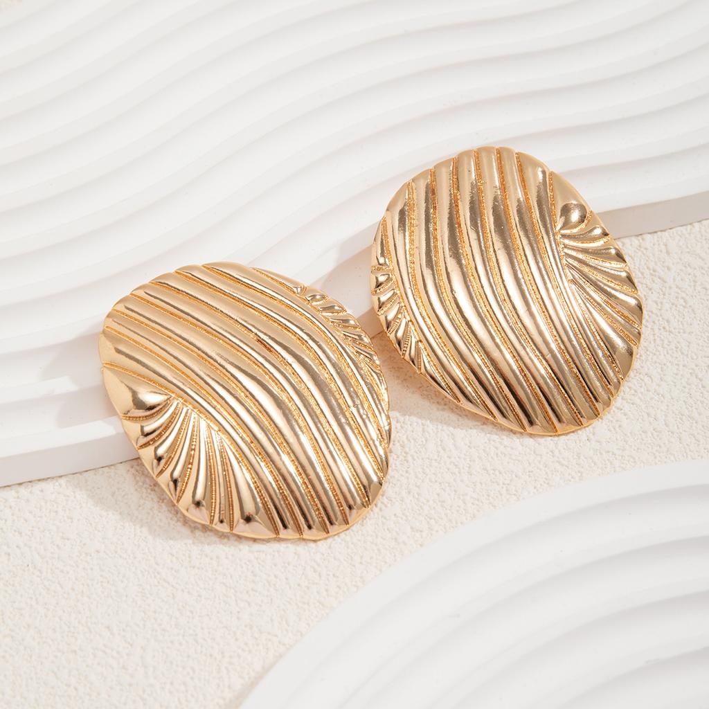 Fashion Jewellery Gift Shell Ocean Chunky Earring Trendy 2024 Gold Silver Color Exaggerated Large Piercing Earrings Geometric