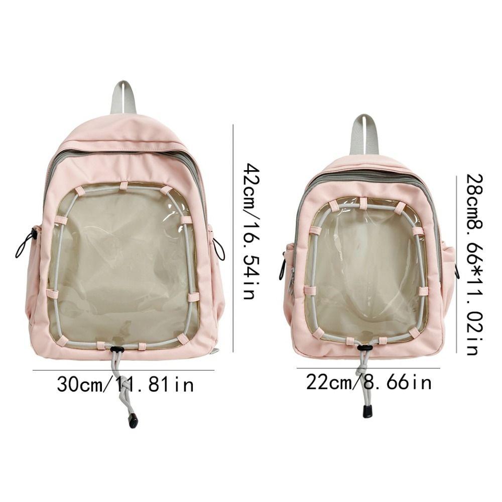 Large Capacity Doll Display Storage Bag Schoolbag Transparent Backpack Cotton Doll Ita Bag  Student
