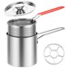 Deep Fryer Pot with Basket and Lid Stainless Steel Deep Fryer Pasta Strainer Basket Fries Fish Chicken Fried Food Cooking Pot