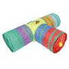 3 Way Cat Tunnel Collapsible Cat Tube Toy with Hanging Plush Ball for Rabbits Kittens and Dogs