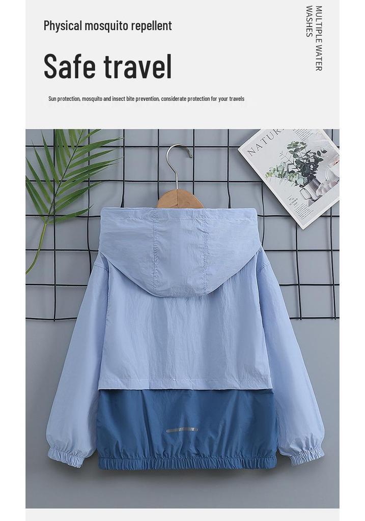 2026 Kids' UV Protection Lightweight Ice Silk Color Block Sunshade Jacket