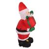 Christmas Inflatable Decoration 4FT Polyester Fiber Blow Up Father Christmas Holding A Gift for Xmas