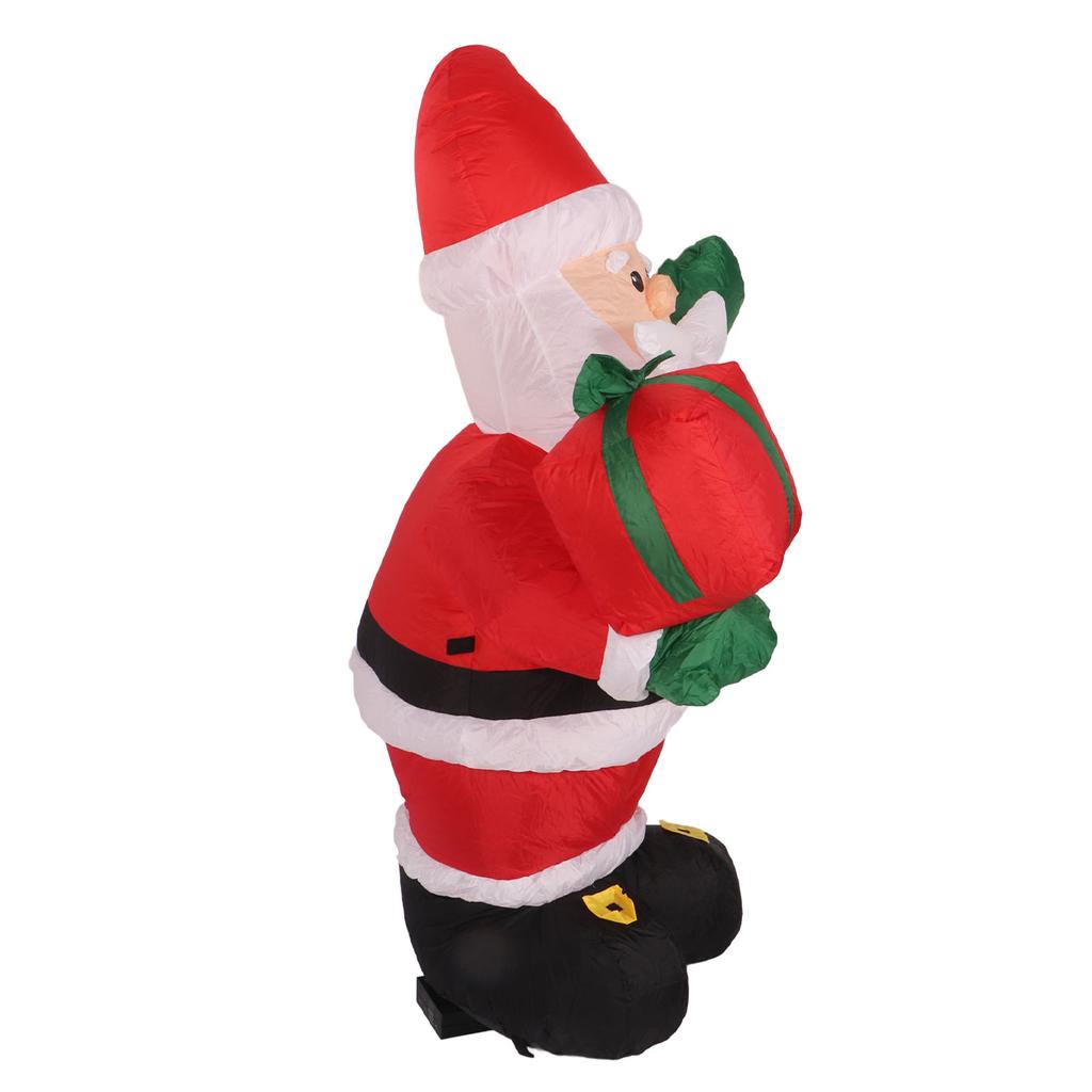 Nadmuchiwana dekoracja świąteczna 4 stopy poliestrowe włókno dmuchane Święty Mikołaj trzymający prezent na Boże Narodzenie